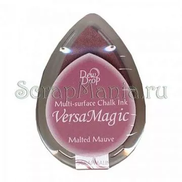 Подушечка чернильная пигментная "капля" с эффектом мелка VersaMagic, размер 32х50мм, цвет пастельный розово-лиловый (Tsukineko)
