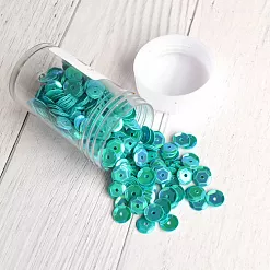 Набор круглых граненых пайеток "Бирюзовый"