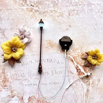 Подсветка "Уличный фонарь бронзовый", модуль с 1 белым светодиодом, сменная батарейка (ScrapIllumination)