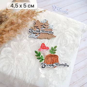 Нож "Русские сказки. Пень", 4,5х5 см (ScrapMania)