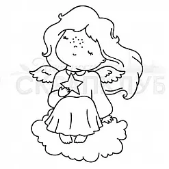 Штамп "Ангел со звездой" (Скрапклуб)