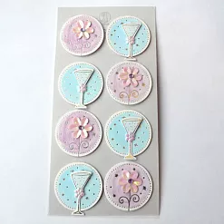 Наклейки объемные "Бокалы и цветочки" (Ursus)