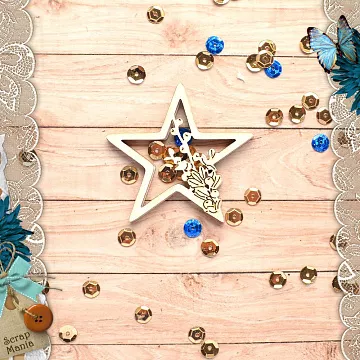 Чипборд "Имбирное Рождество. Шейкер. Новогодняя звезда. Мини" (ScrapMania)