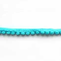 Лента с помпошками "Лазурная", ширина 1 см, длина 90 см Лента с помпошками "Лазурная", ширина 1 см, длина 90 см