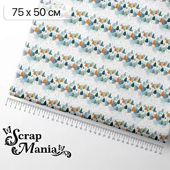 Отрез ткани 75х50 см "Снежинки-мандаринки. Лес" (ScrapMania)
