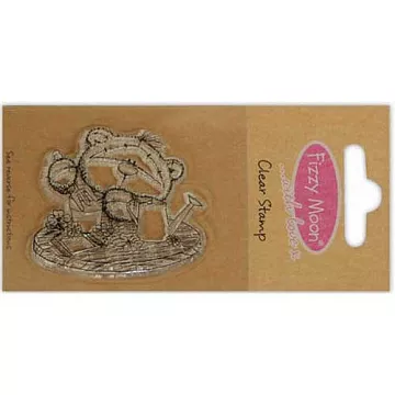 Штамп "Мишка садит цветок" (Fizzy Moon)