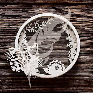 Украшение из чипборда "Шейкер. Ёжик в зимнем лесу" (ArtLines)