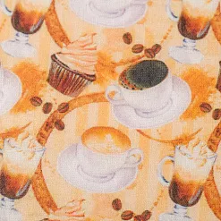 Отрез ткани 48х50 см "Кофе-тайм. Чашечки на персиковом фоне" (Артмикс)