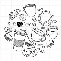 Штамп "Я люблю кофе", 4 см (Скрапклуб) Штамп "Я люблю кофе", 4 см (Скрапклуб)