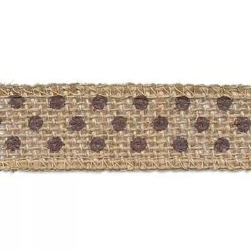 Лента джутовая "Коричневый горошек" (Mr.Painter)