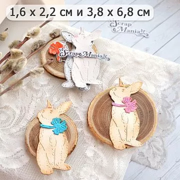 Нож "Пасха. Зайчик с пышным бантом", 3,8х6,8 см (ScrapMania)