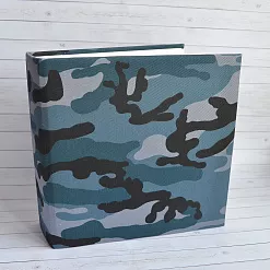 Заготовка для альбома 20х20 см "Дембельский альбом. Синий камуфляж" 7 разворотов