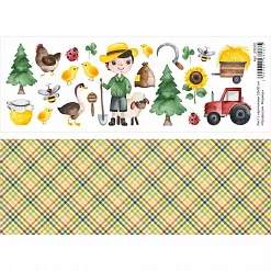 Лист с картинками 10х30 см "Профессии. Фермер" (ScrapMania) Лист с картинками 10х30 см "Профессии. Фермер" (ScrapMania)
