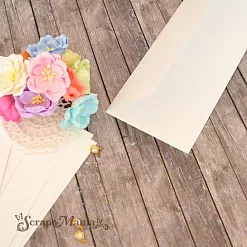 Заготовка для открытки 8,5х22 см из дизайнерской бумаги Shyne Pearly White