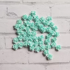 Набор акриловых украшений "Мятная роза" Набор акриловых украшений "Мятная роза"