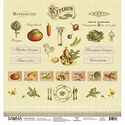 Набор бумаги 30х30 см "Винтажные рецепты", 11 листов (MonaDesign)