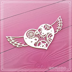 Чипборд "Механическое сердце с крыльями", 10,1х4,8 см (СкрапМагия) Чипборд "Механическое сердце с крыльями", 10,1х4,8 см (СкрапМагия)