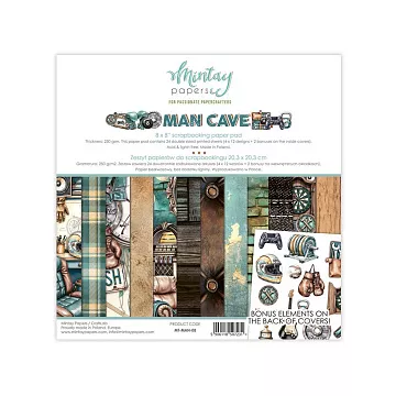 Набор бумаги 20х20 см "Man Cave", 24 листа (Mintay)