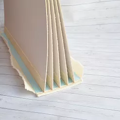 Переплет на 6 разворотов, с листами 30х30, цвет голубой, шаг 1 см