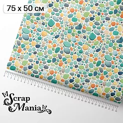 Отрез ткани 75х50 см "Маленький пират. Морские камушки" (ScrapMania) Отрез ткани 75х50 см "Маленький пират. Морские камушки" (ScrapMania)