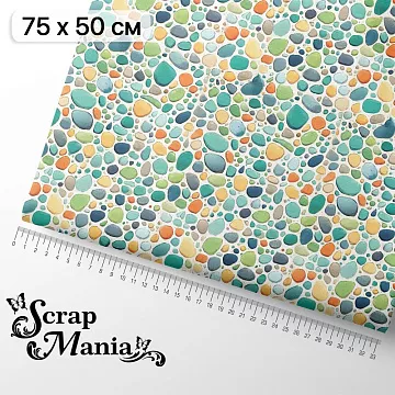 Отрез ткани 75х50 см "Маленький пират. Морские камушки" (ScrapMania)