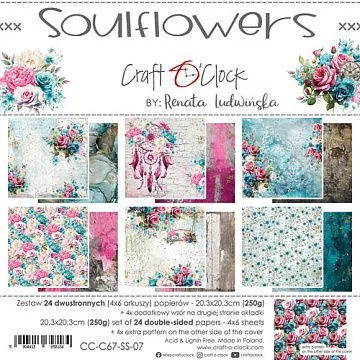 Набор бумаги 20х20 см "Soulflowers", 24 листа (CraftO'clock)
