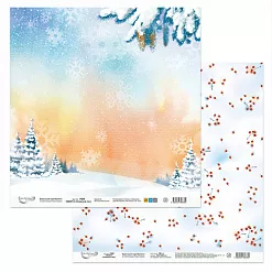 Набор бумаги 15х15 см "Снежный лес", 12 листов (Mr.Painter)