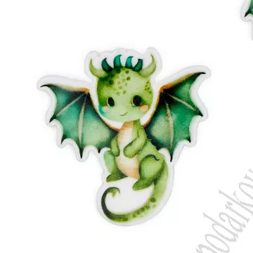 Акриловое украшение "Дракончик зеленый", 3,2х3,2 см