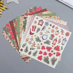 Набор бумаги 20х20 см "Our warm Christmas", 10 листов (Фабрика Декору)