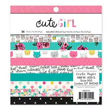 Набор бумаги 15х15 см "Cute girl. Милашка", 36 листов (Crate paper)