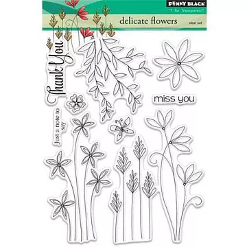 Набор штампов "Delicate flowers. Нежные цветы" (Penny Black )