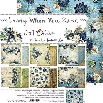 Набор бумаги 30х30 см "Lovely when you read", 6 листов (CraftO'clock)