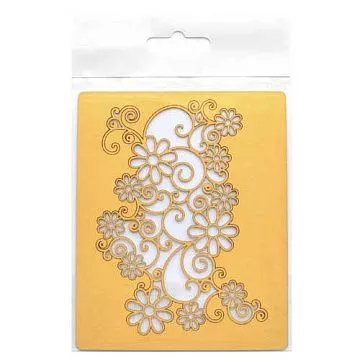 Бумажная высечка "Цветочные узоры", цвет золотой (Chipboards)