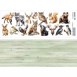 Лист с картинками 10х30 см "Заповедник. Жители леса" (ScrapMania)