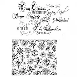 Набор штампов "Снежинки и надписи" (Viva Decor)