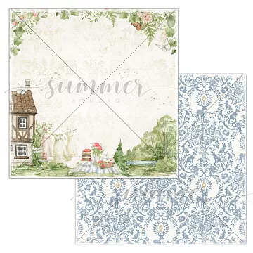 Бумага 30х30 см "Деревенские мотивы. Утро в деревне" (Summer studio)
