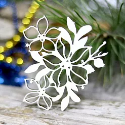 Украшение из чипборда "Букет пуансеттий" (LadyBug)