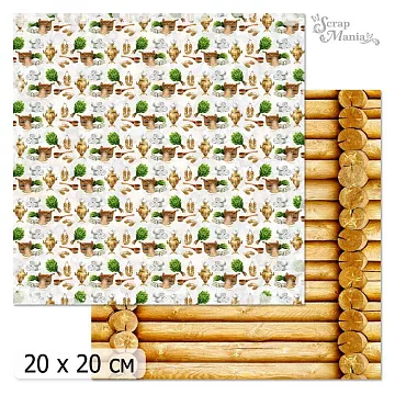 20х20 Бумага "Банная. Дизайн 2" (ScrapMania)