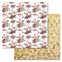 Набор бумаги 30,5х30,5 см "Роскошный фламинго", 12 листов (ScrapMania)