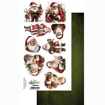 Бумага 15х30 см "Wonderful Christmas Time. Santa. Для вырезания" (Alchemy of Art) Бумага 15х30 см "Wonderful Christmas Time. Santa. Для вырезания" (Alchemy of Art)