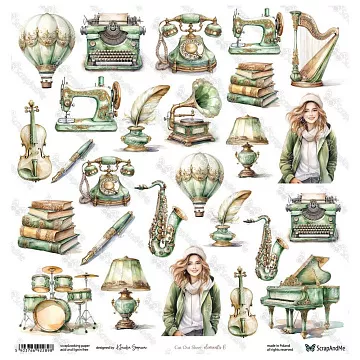 Бумага 30х30 см "White Roses. Elements 6" (ScrapAndMe)