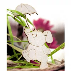Украшение из чипборда "Зайчик с зонтиком" (ScrapКрым) Украшение из чипборда "Зайчик с зонтиком" (ScrapКрым)