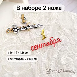 Нож "Школьная жизнь. 1 сентября", 3,5х5,1 см (ScrapMania)
