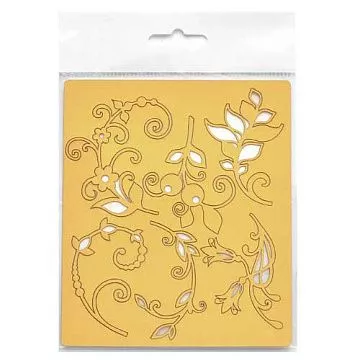 Набор бумажных высечек "Флора", цвет золотой (Chipboards)