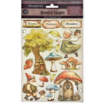 Набор деревянных украшений "Hidden Grove ", 17 шт (Stamperia)