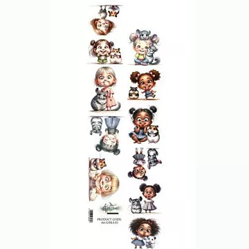 Бумага 6х30 см "Girls 01. Для вырезания" (Alchemy of Art)