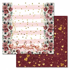 Набор бумаги 30,5х30,5 см "Роскошный фламинго", 12 листов (ScrapMania)