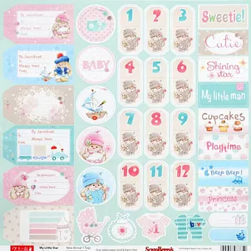 Бумага "ЗайкаМи. Малыши. Ярлычки" на английском (ScrapBerry's)