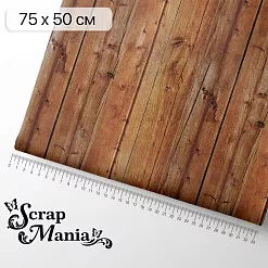 Отрез ткани 75х50 см "Художница Осень. Деревянные доски" (ScrapMania)