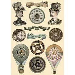 Набор деревянных украшений "Voyages Fantastiques", 12 шт (Stamperia)